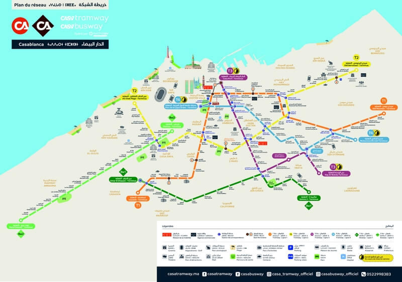 Casablanca tram map