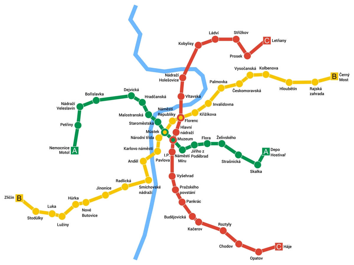 Prague metro map